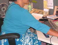 BEFORE: Shoulder & back pain. AFTER: Brought keyboard & mouse close. Provided education. 