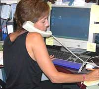 BEFORE: Worker is experiencing neck compression.  AFTER: Neck is in neutral position. 